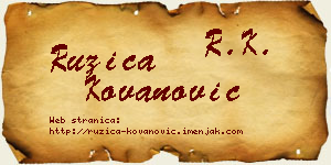 Ružica Kovanović vizit kartica